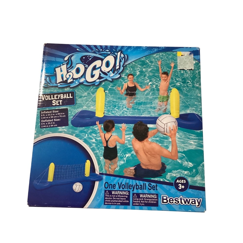 Bestway H2OGO! Inflatable Floating Pool Volleyball Set Blue Yellow Ages 3+